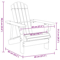 Produktbild för Adirondackstol grå 69x85x90,5 cm massivt granträ