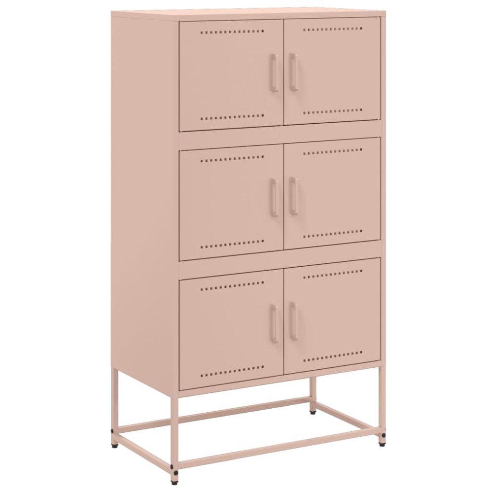 Produktbild för Skänk rosa 68,5x38,5x123,5 cm stål