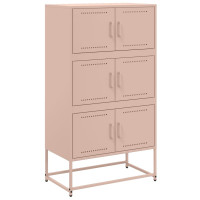 Produktbild för Skänk rosa 68,5x38,5x123,5 cm stål