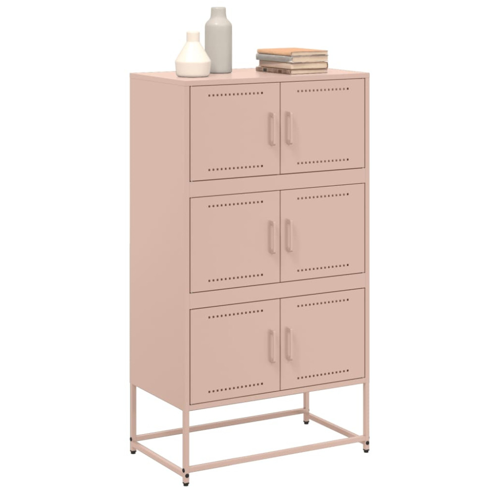 Produktbild för Skänk rosa 68,5x38,5x123,5 cm stål
