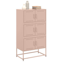 Produktbild för Skänk rosa 68,5x38,5x123,5 cm stål