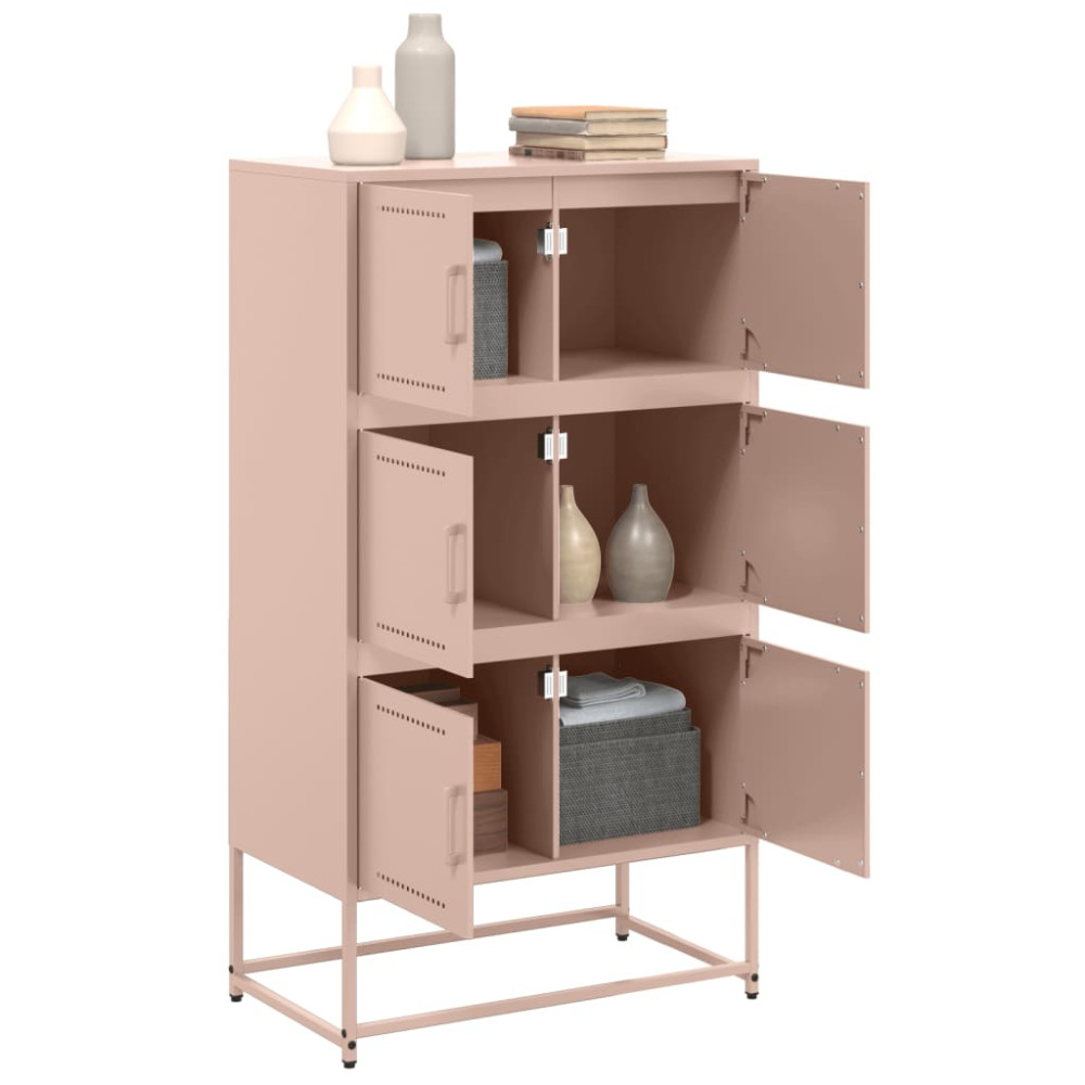 Produktbild för Skänk rosa 68,5x38,5x123,5 cm stål