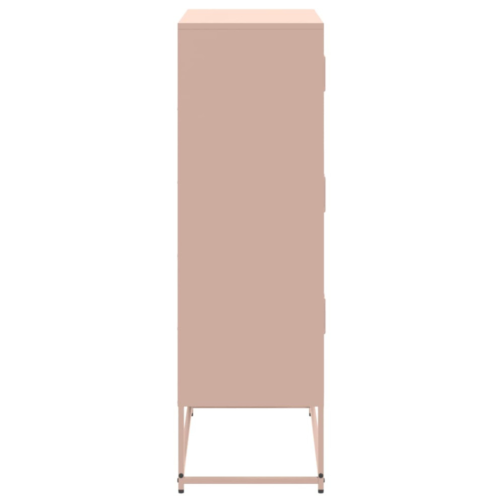 Produktbild för Skänk rosa 68,5x38,5x123,5 cm stål