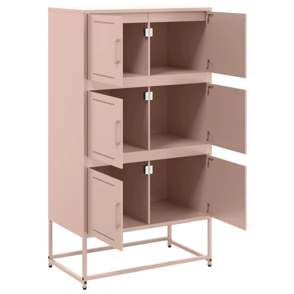 Produktbild för Skänk rosa 68,5x38,5x123,5 cm stål