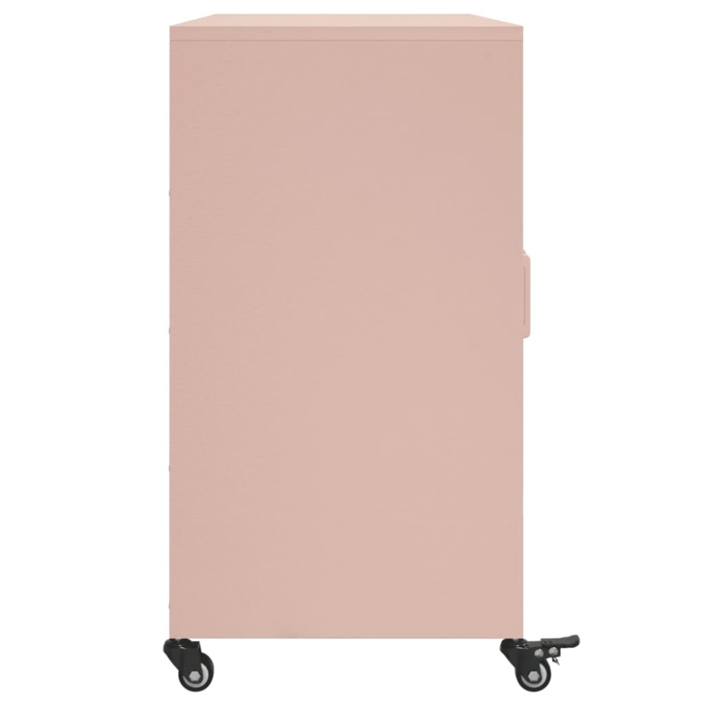 Produktbild för Skänk rosa 100,5x39x72 cm stål