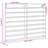 Produktbild för Vitrinskåp betonggrå 100x8,5x75 cm konstruerat trä