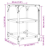 Produktbild för Soffbord med transparent glasskiva 2 st 30x30x45 cm stål