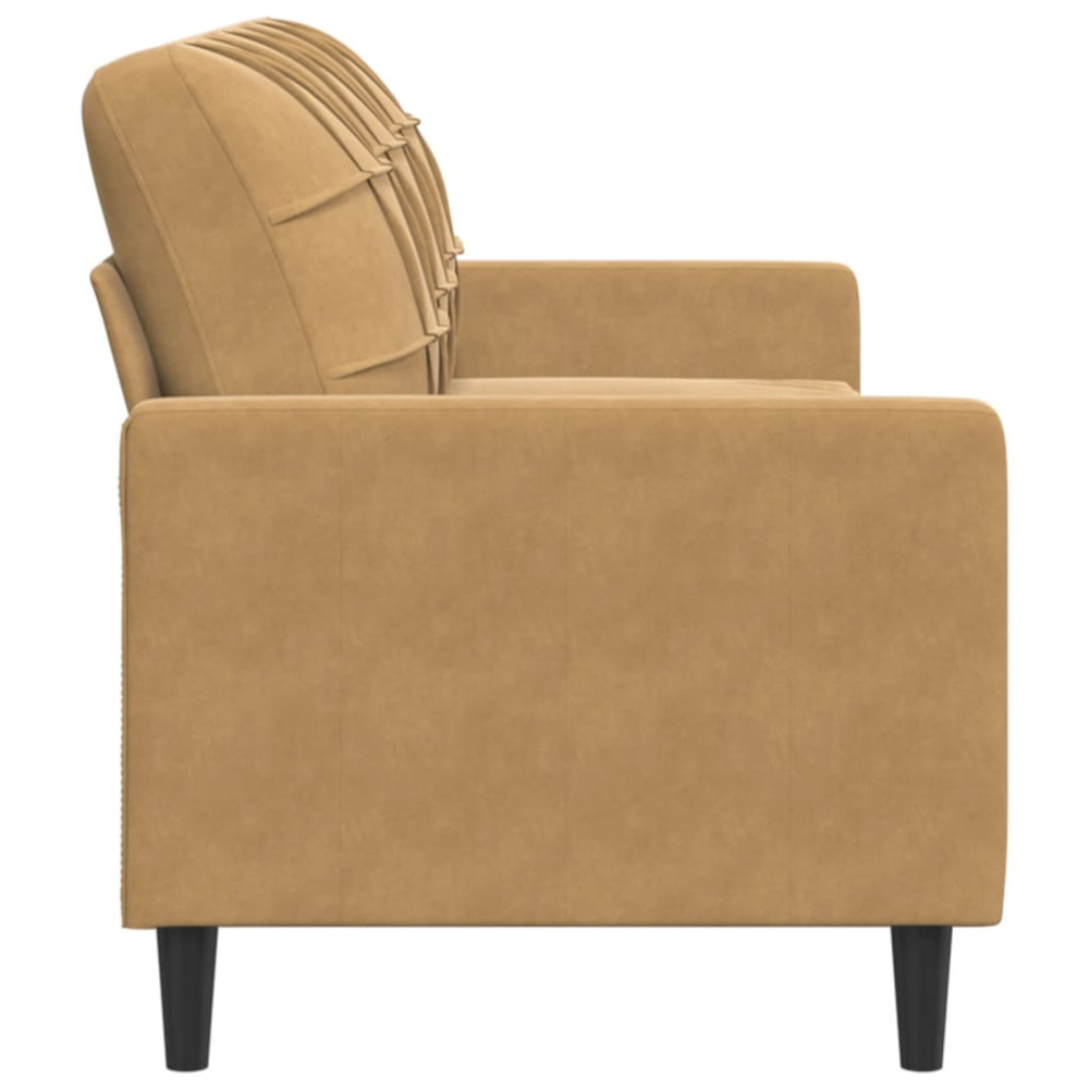 Produktbild för 3-sitssoffa brun 180 cm sammet