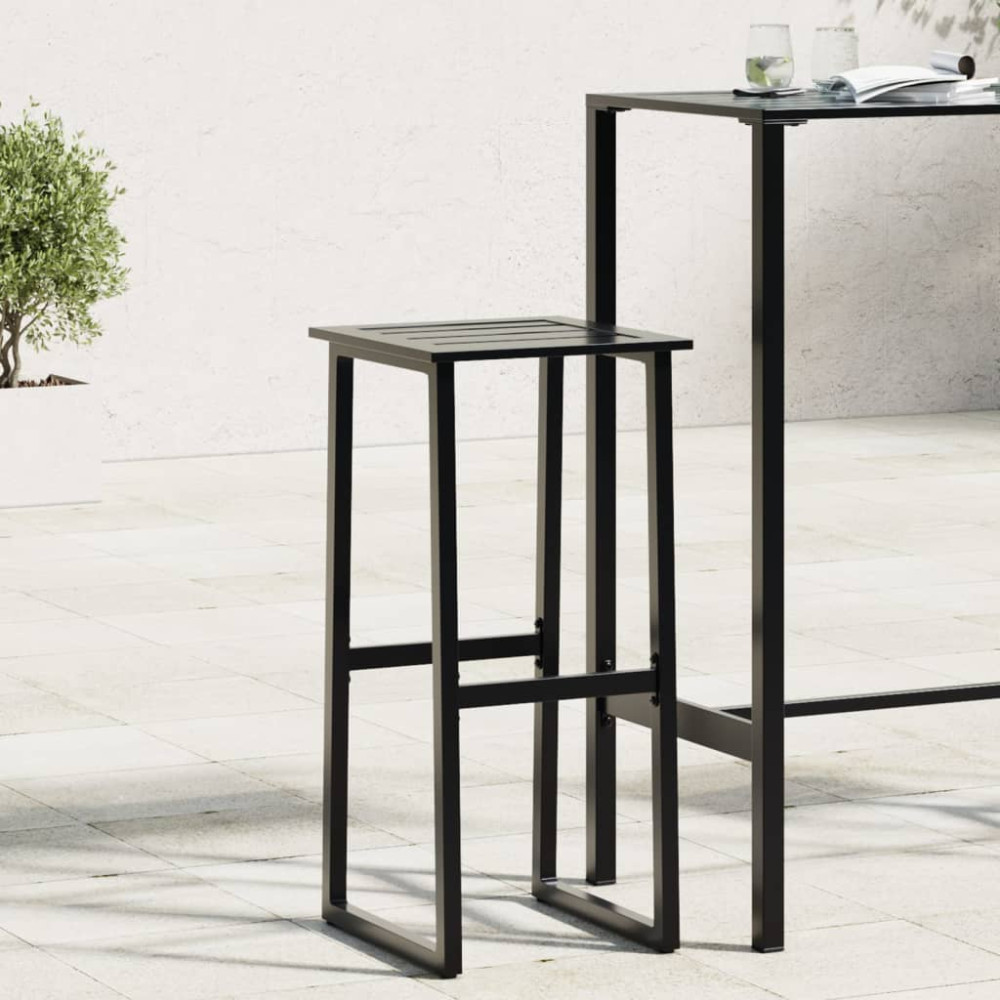 Produktbild för Barstolar 2 st svart 38x38x80 cm pulverlackerat stål