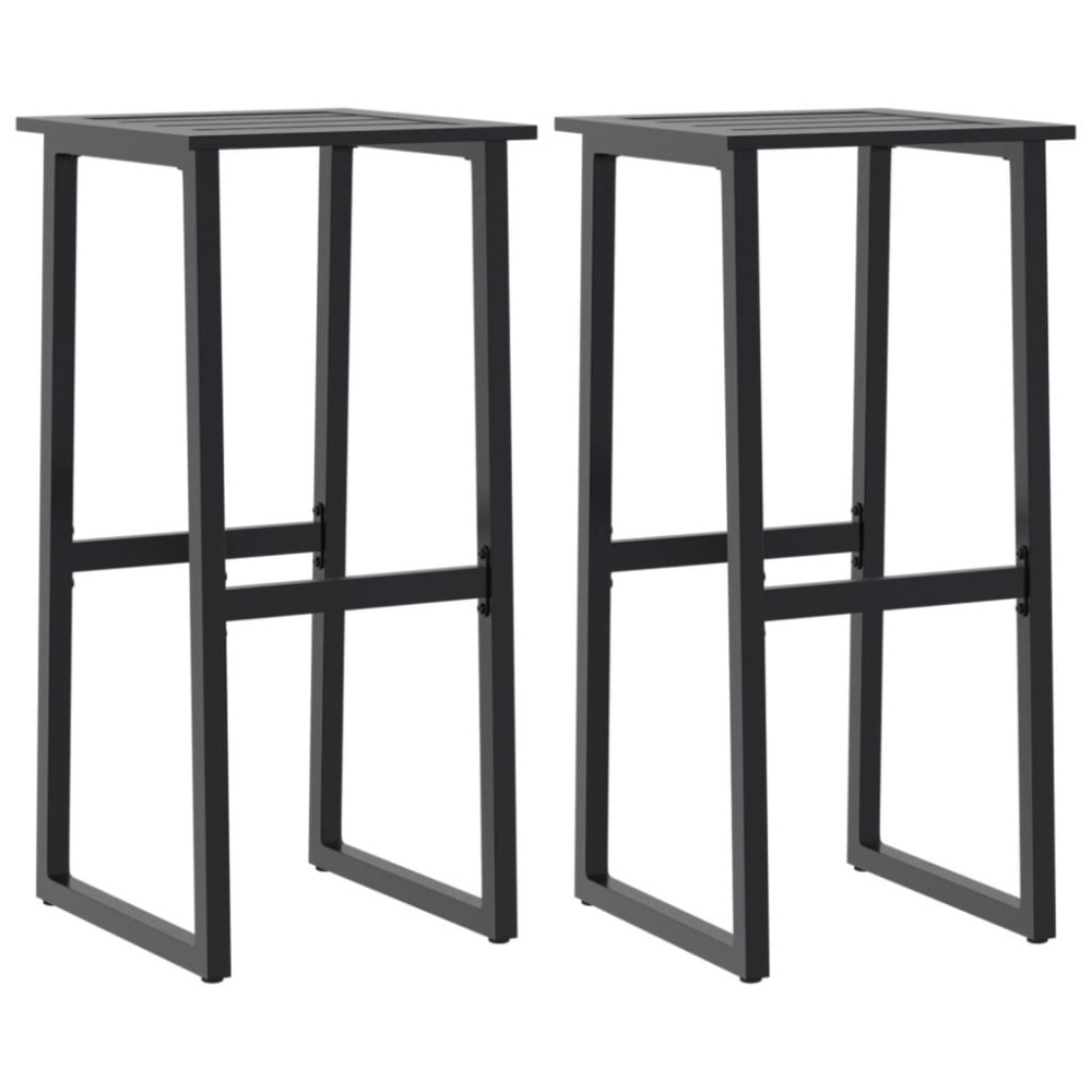 Produktbild för Barstolar 2 st svart 38x38x80 cm pulverlackerat stål