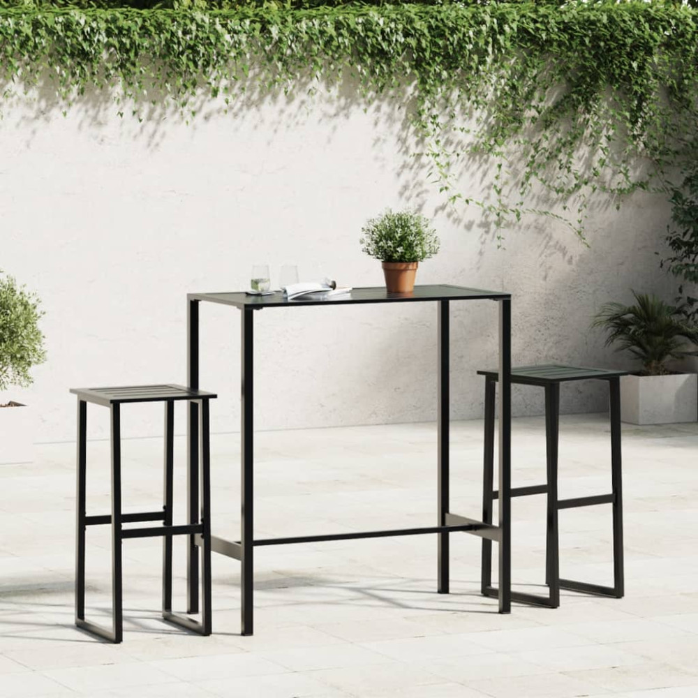 Produktbild för Barstolar 2 st svart 38x38x80 cm pulverlackerat stål