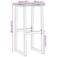 Produktbild för Barstolar 2 st svart 38x38x80 cm pulverlackerat stål