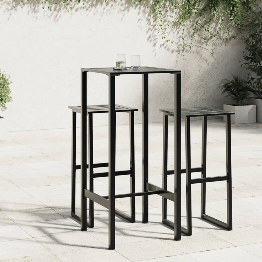 Produktbild för Barbord svart 50x50x110 cm pulverlackerat stål