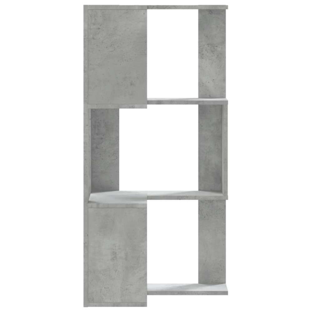Produktbild för Bokhylla hörn 3 hyllplan betonggrå 50x50x102 cm konstruerat trä