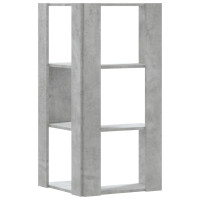 Produktbild för Bokhylla hörn 3 hyllplan betonggrå 50x50x102 cm konstruerat trä
