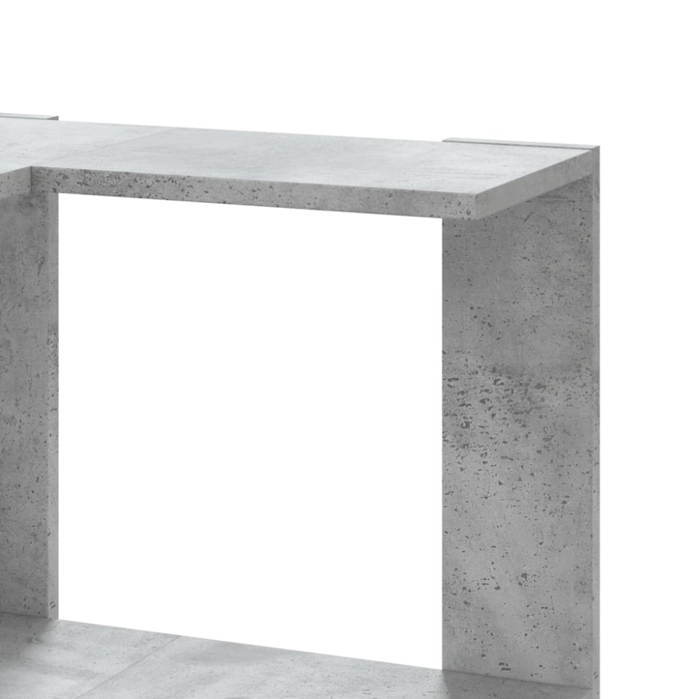 Produktbild för Bokhylla hörn 3 hyllplan betonggrå 50x50x102 cm konstruerat trä