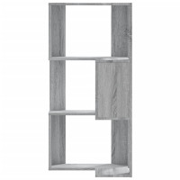 Produktbild för Bokhylla hörn 3 hyllplan grå sonoma 50x50x102cm konstruerat trä