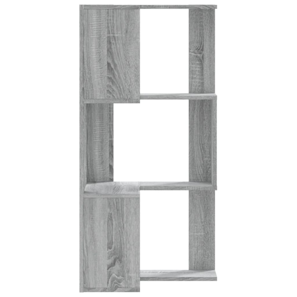 Produktbild för Bokhylla hörn 3 hyllplan grå sonoma 50x50x102cm konstruerat trä