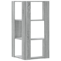 Produktbild för Bokhylla hörn 3 hyllplan grå sonoma 50x50x102cm konstruerat trä