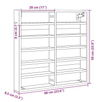 Produktbild för Vitrinskåp svart 60x8,5x58 cm konstruerat trä