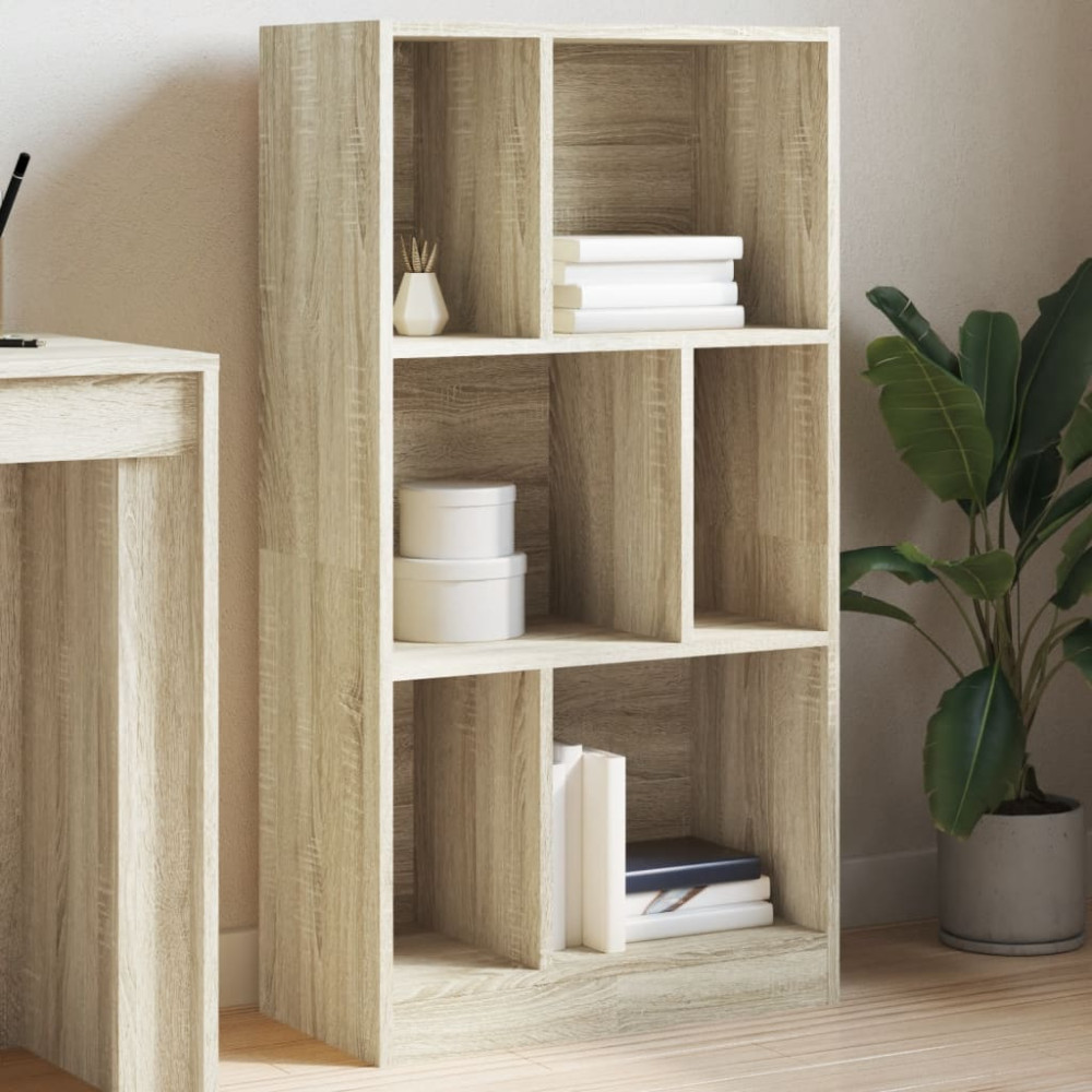 Produktbild för Bokhylla sonoma-ek 57x28,5x107,5 cm konstruerat trä