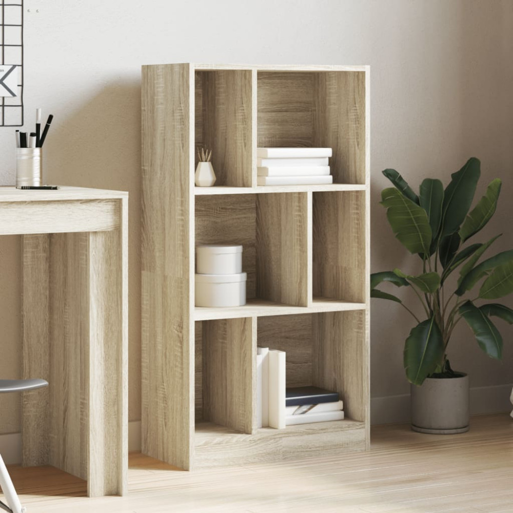 Produktbild för Bokhylla sonoma-ek 57x28,5x107,5 cm konstruerat trä
