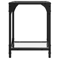 Produktbild för Soffbord med transparent glasskiva 30x30x40 cm stål
