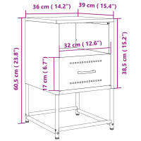 Produktbild för Sängbord 2 st rosa 36x39x60,5 cm stål