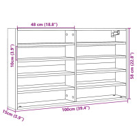 Produktbild för Vitrinskåp vit 100x15x58 cm konstruerat trä