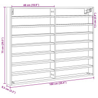 Produktbild för Vitrinskåp brun ek 100x8,5x75 cm konstruerat trä