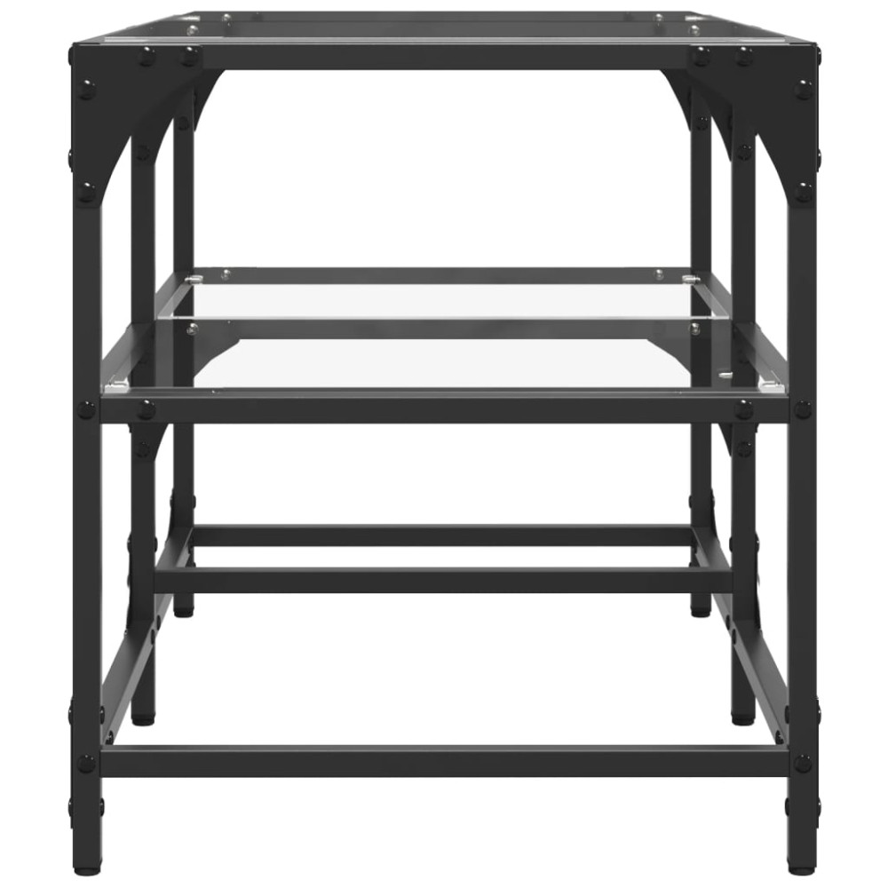 Produktbild för Soffbord med transparent glasskiva 78,5x40x45 cm stål