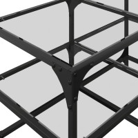 Produktbild för Soffbord med transparent glasskiva 78,5x40x45 cm stål