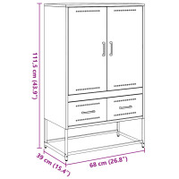 Produktbild för Högskåp rosa 68x39x111,5 cm stål