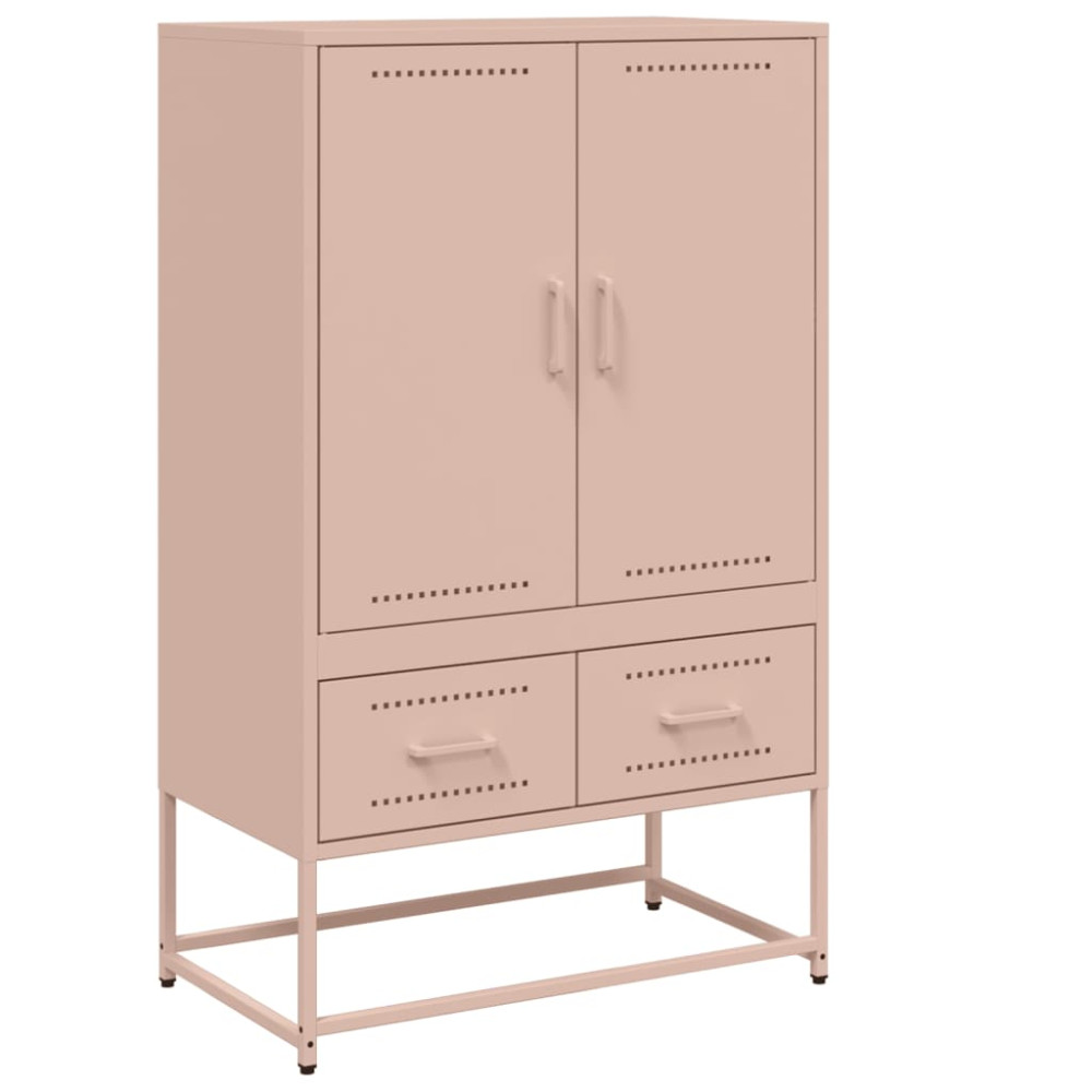 Produktbild för Högskåp rosa 68x39x111,5 cm stål