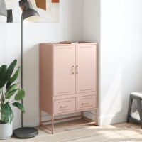 Produktbild för Högskåp rosa 68x39x111,5 cm stål