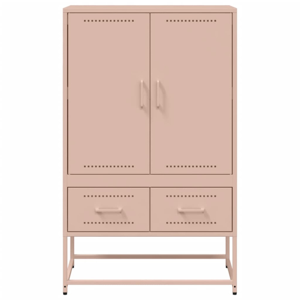Produktbild för Högskåp rosa 68x39x111,5 cm stål
