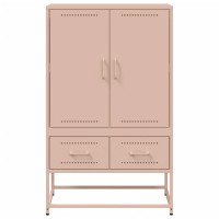Produktbild för Högskåp rosa 68x39x111,5 cm stål