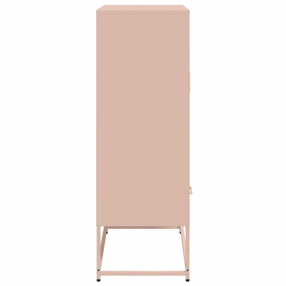 Produktbild för Högskåp rosa 68x39x111,5 cm stål