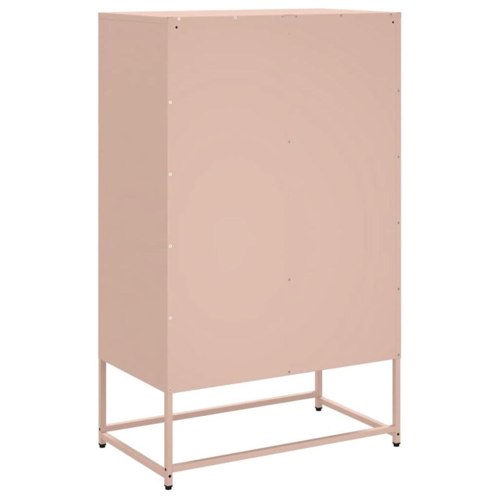 Produktbild för Högskåp rosa 68x39x111,5 cm stål