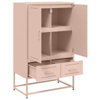 Produktbild för Högskåp rosa 68x39x111,5 cm stål