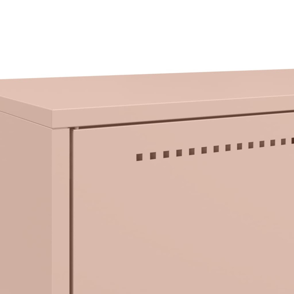 Produktbild för Högskåp rosa 68x39x111,5 cm stål