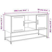 Produktbild för TV-skåp svart 100,5x39x60,5 cm stål