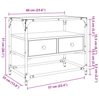 Produktbild för Tv-bänk med glasskiva grå sonoma 60x35x51 cm konstruerat trä