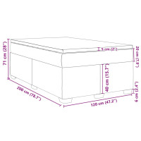 Produktbild för Ramsäng med madrass mörkblå 120x200 cm sammet