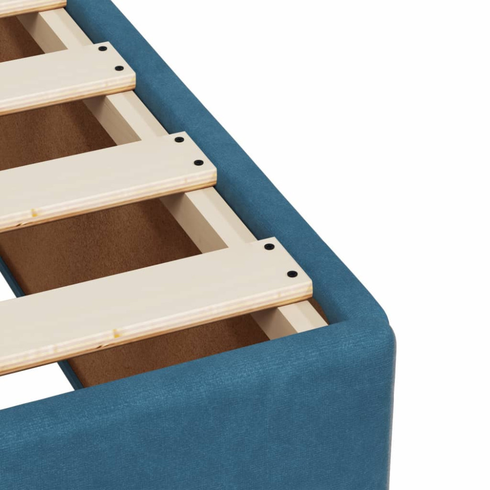 Produktbild för Ramsäng med madrass mörkblå 120x200 cm sammet
