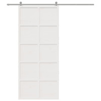 Produktbild för Ladugårdsdörr vit 90x208 cm massiv furu