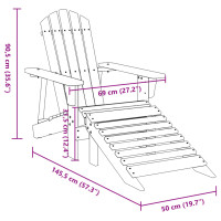 Produktbild för Adirondackstol med fotstöd massivt granträ rosa