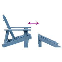 Produktbild för Adirondackstol med fotstöd massivt granträ blå