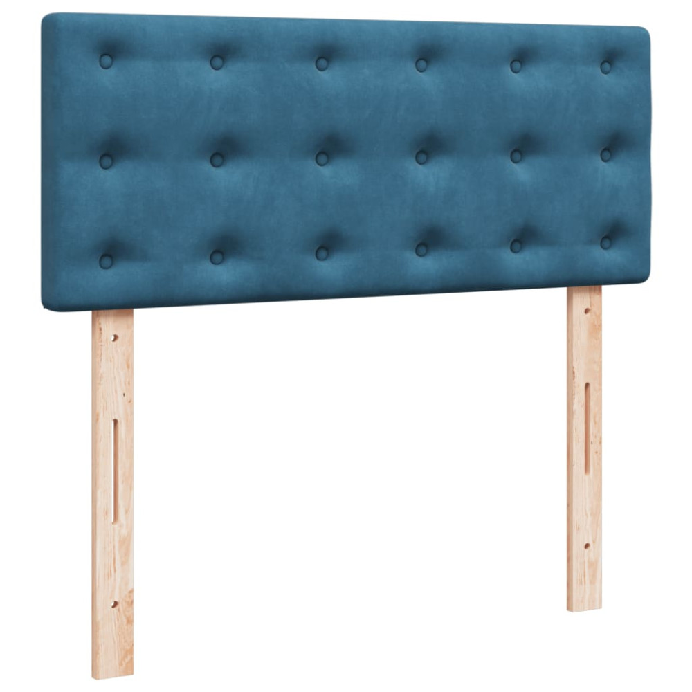 Produktbild för Ramsäng med madrass blå 120x200 cm sammet