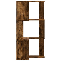 Produktbild för Bokhylla hörn 3 hyllplan rökfärgad ek 50x50x102 cm